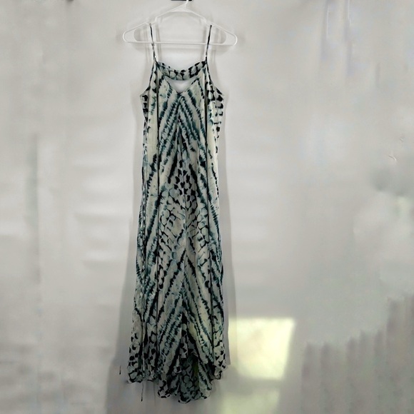 Wendy Bellissimo sun dress spaghetti strap maxi blue white M maternity - Picture 2 of 12